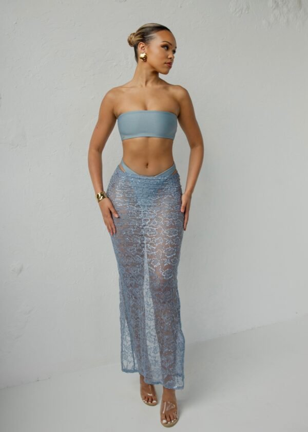 THE SEQUIN LACE SET BLUE